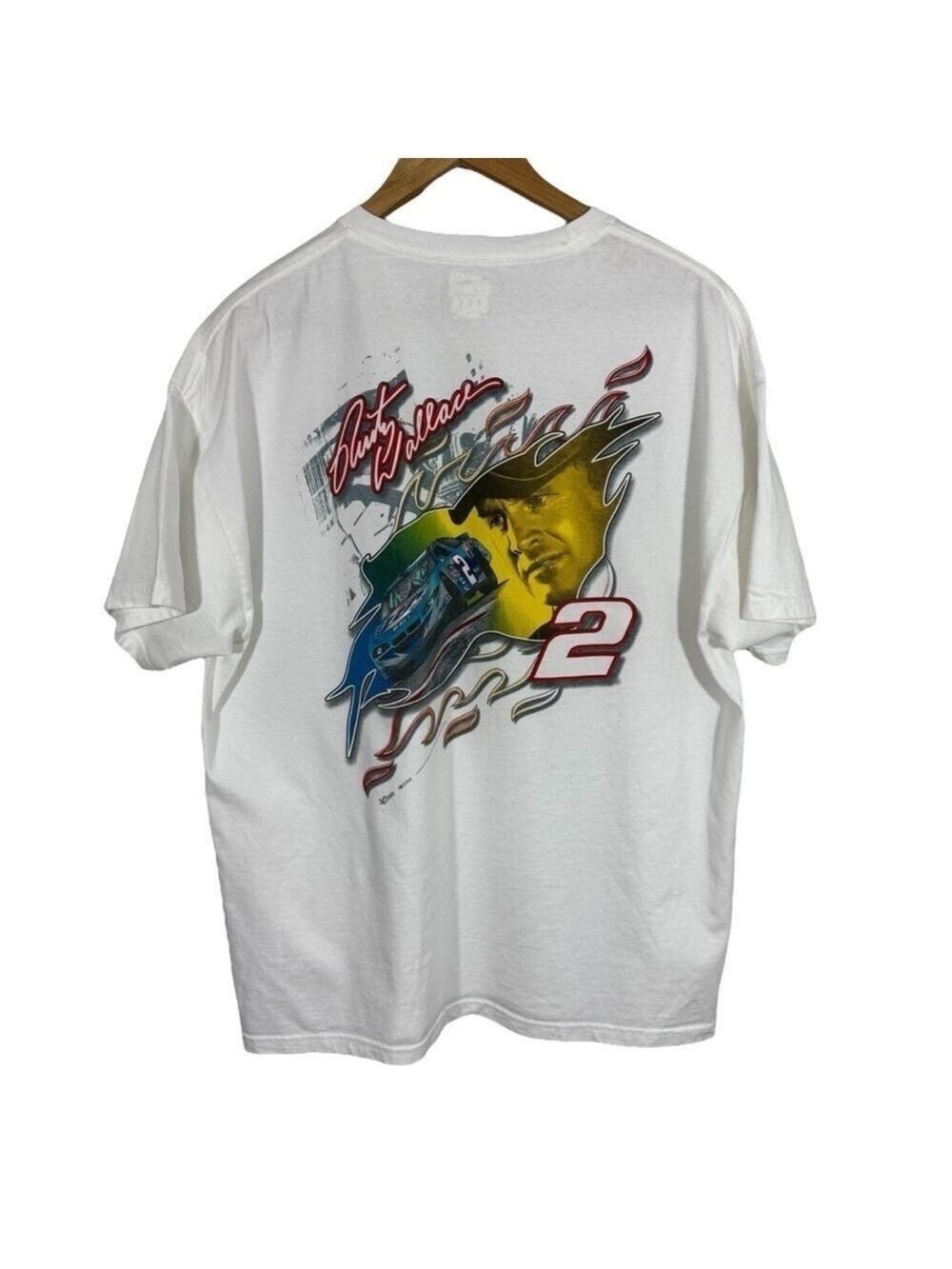 Vintage Chase Authentics Action Rusty Wallace T-Shirt Nascar #2 Car Racing VGUC